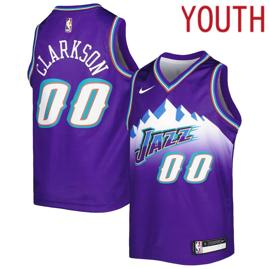 Youth Utah Jazz Jordan Clarkson Nike Purple 2022-23 Swingman NBA Jersey